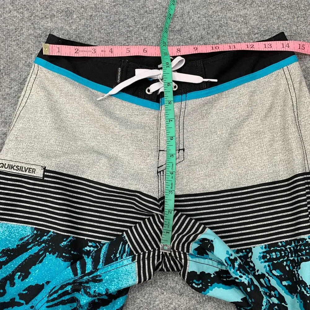 Quiksilver Board Shorts Mens 29 Patterned Drawstring Stretch Mid Rise Swim Wear